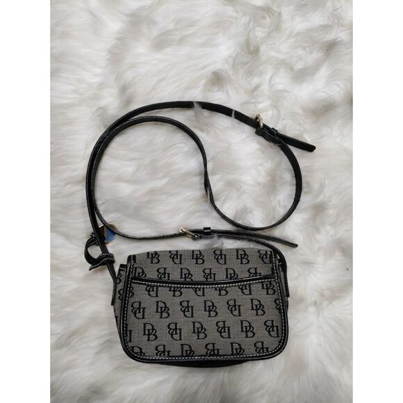 Dooney And Bourke Monogram Logo Canvas Crossbody Bag Gray Small - Picture 6 of 13